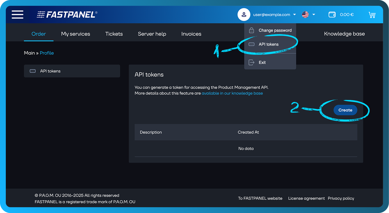 API token