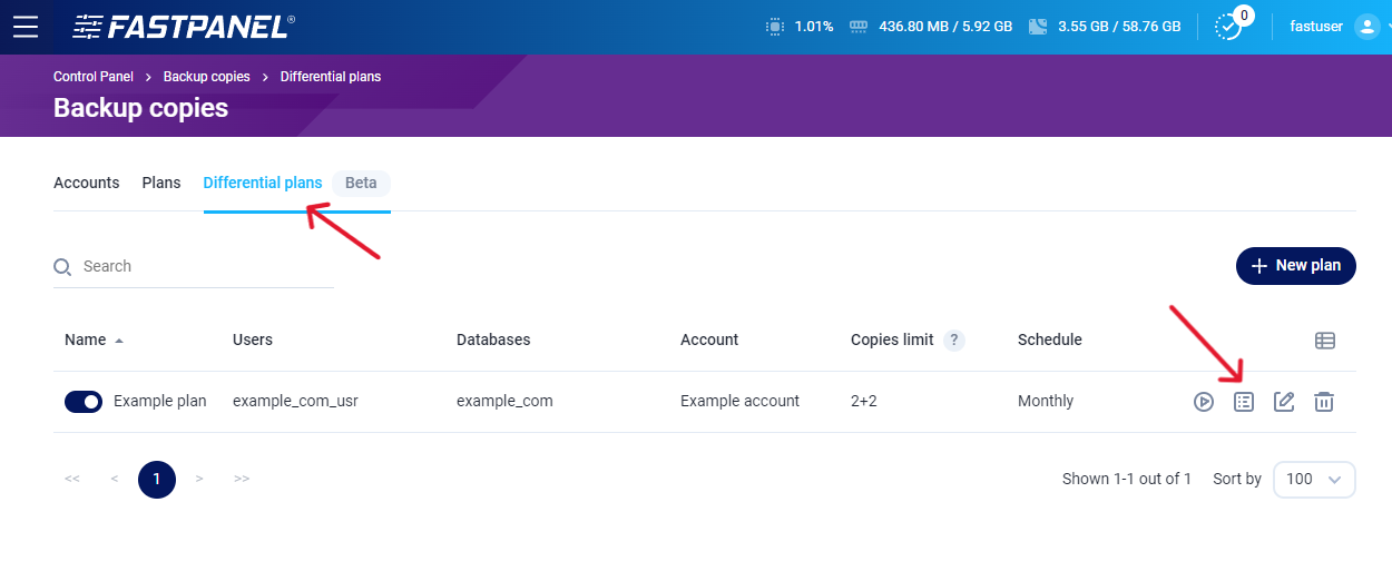 Restore a backup copy