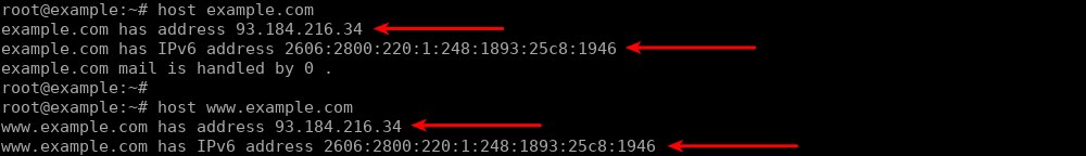 Exemple de l'ordre host