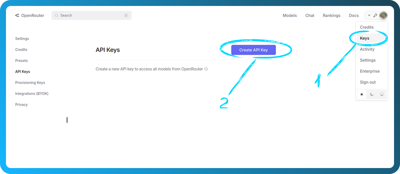 crear una clave API