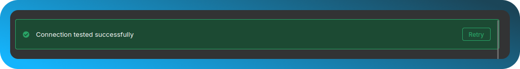 Connection tested successfully