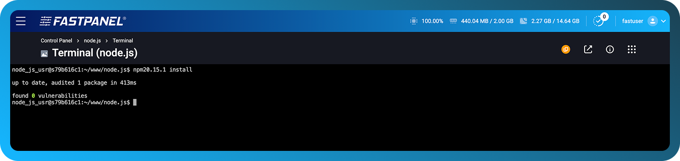 Node.js bağımlılıklarını yükleme