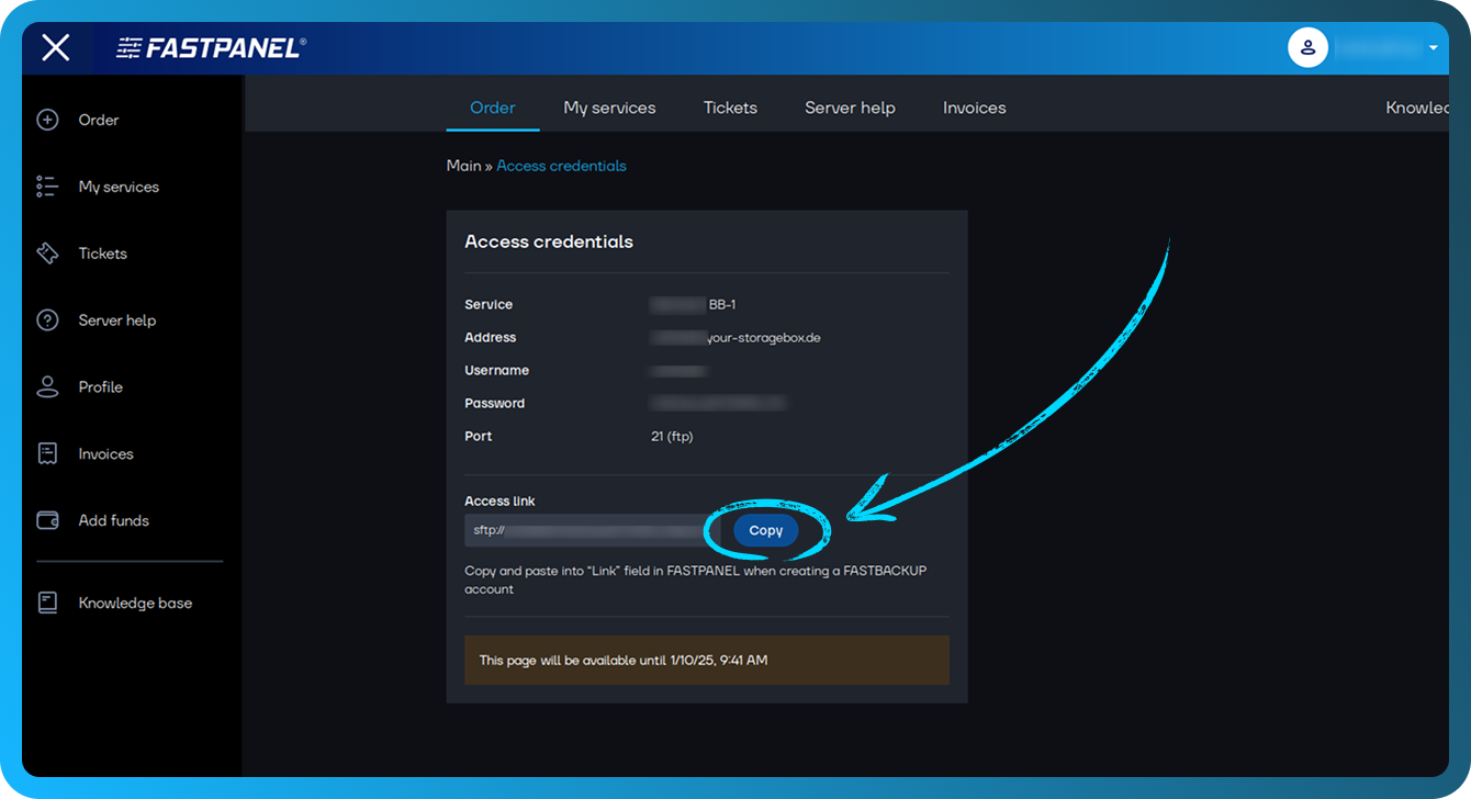 Storage box credentials